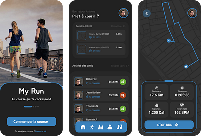 My Run / Design App Running application design figma ui ux