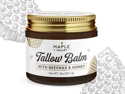 Label design for tallow products balm branding cow drawing graphic design illustration label landscape organic packaging soap tallow vintage