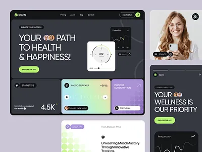 UI-UX for an Wellness Product ✦ Sparc design interface product service startup ui ux web website