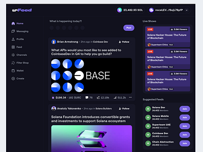 urFeed Socialfi crypto dapp design socialfi uiux web3