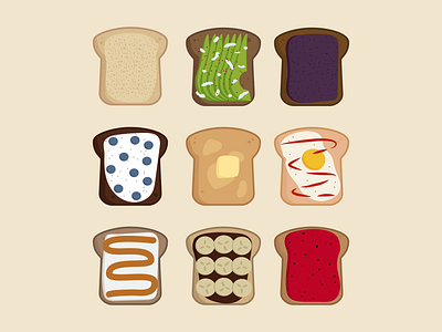 Toast avocado breakfast food graphic design illustration toast