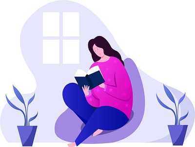 Read book design flat illustration vector