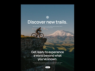 Adventure Website Landing Page adventure biking hero hiking homepage journey landing minimal mountains page ski spring tourism travel ui ux valley view webdesign website