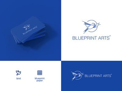 Blueprint Arts logo🕊 adobe illustrator architect logo artwork bird bird logo blueprint branding handdrawn logo logo logo design