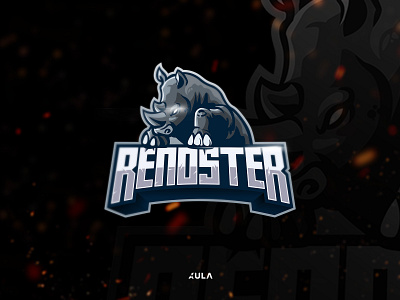 Rhino shield e-sport character animal awesome branding cartoon character design dribbble emblem esport flat icon illustration logo mascot rhino shield typography vector