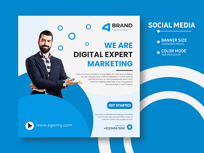 Social Media Digital Expert Marketing Banner Design advertising banner design banner post branding corporate creative designtemplate facebook ad facebook post flyer freepik graphic design landing page product design social poster web banner