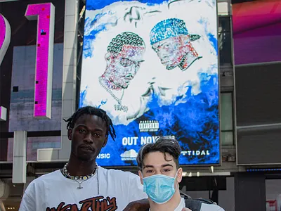 Times Square Billboard For Hass Irv and G Herbo design graphic design layout design typography vector