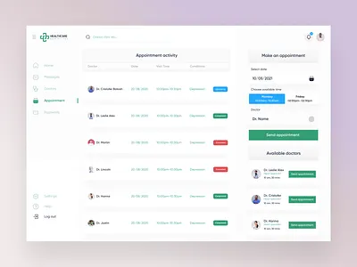 Medical Web App 2021 ux ui trend 2021 web app trend app design clinic clean ui clinic doctor app doctor appointment dribbbble health app hospital app medical app medical care patient app product design ux design web app design web app ui ux web application design web apps