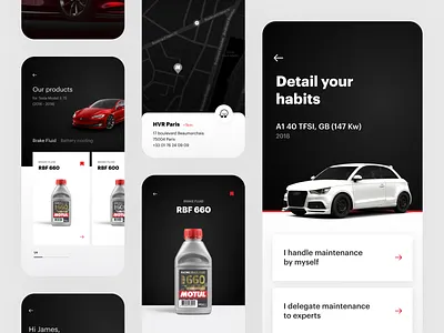 Automotive Mobile App Design app auto automotive car clean design design design system ecommerce idean interface mobile moto oil premium selector ui user experience user interface ux