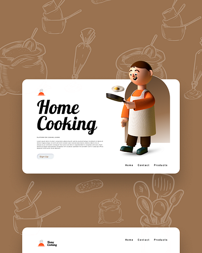 Home Cooking 3d applications branding christeena chumma chumma.design cooking design food graphic design illustration illustrator kichus kichusdesigns uiux web website