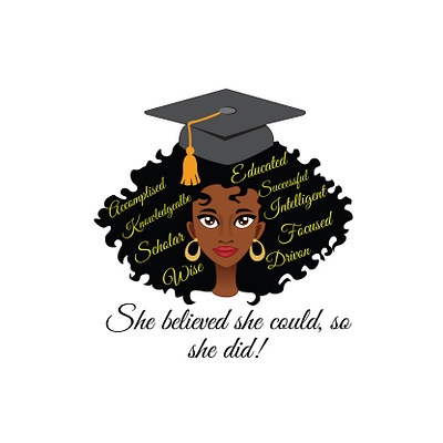 She believed she could, so she did branding design graphic design illustration lineart logo recreate vector vectorart