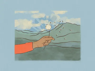 Illustration for 'Power up!' by PODER Colorado ✦ 1 of 5 colorado dandelion illustration illustrator mountains nature poder colorado procreate