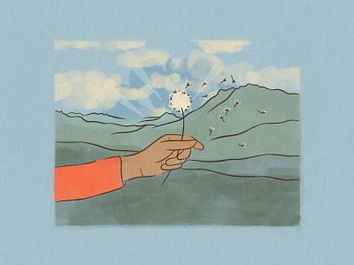 Illustration for 'Power up!' by PODER Colorado ✦ 1 of 5 colorado dandelion illustration illustrator mountains nature poder colorado procreate