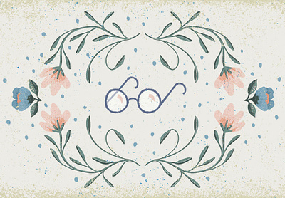 Aging Well design flowers glasses illustration