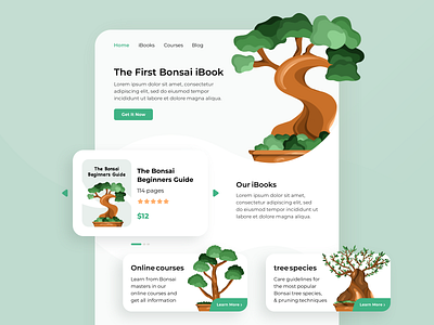 Bonsai Landing Page app brand branding classification clean clear design home icon illustration illustrator logo procreate typography ui ux vector web