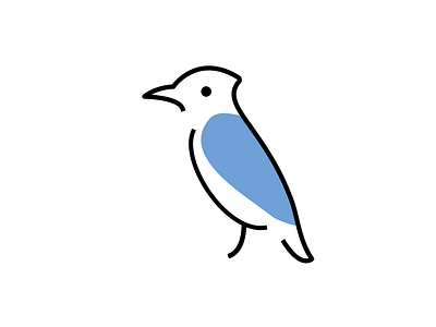 Blue Jay bird blue brand branding design flat icon illustration logo mark minimal vector