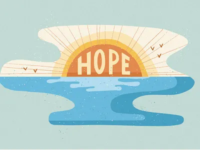 Hope design hope illustration ocean sun