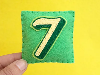 7 / Seven Serif 36daysoftype 7 alphabet felt handmade number seven sewing