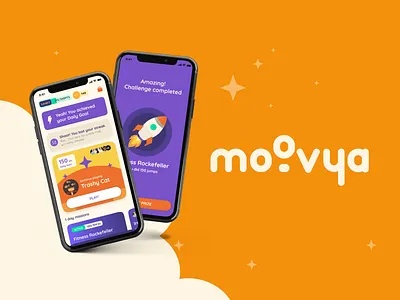 Moovya badges branding design digital design fitnes fitness fittech gamified graphic design illustration logo mobile design sports ui ux ui