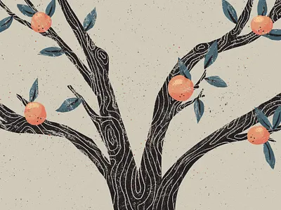 Millions of Peaches design fruit illustration peaches tree