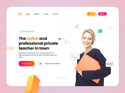 Private Teacher Landing Page Website branding clean design graphic design light uidesign web design website