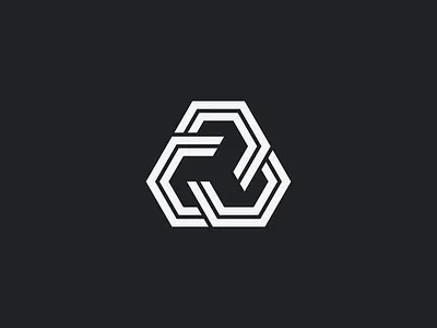 INTERFACE abstract brand branding connect crypto hexagon link logo logomark minimal overlap simple technology