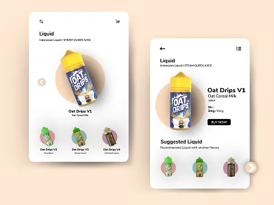 Clean Design UI Mobile Liquid VapeStore clean clean design design fresh graphic design indonesia liquid mobile app mobile ui photoshop pod soft soft design ui ui design vape