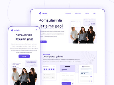 Mahalle - Landing Page animation application branding design gif illustration landing logo mobile page psd ui ux website