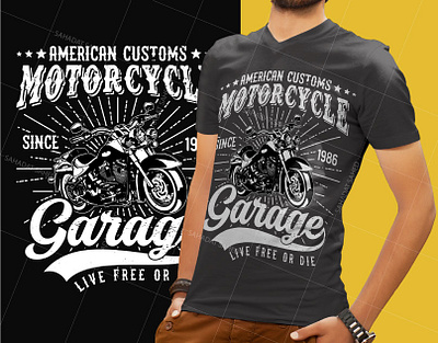 American custom motorcycle Garage T-shirt Design american motorcycl garage custom tshirt motorcycle t shirt t shirt t shirt design