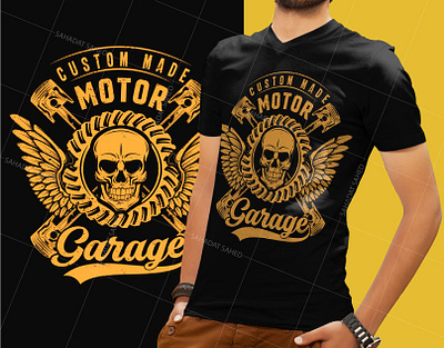 Motor Garage T-shirt Design american motorcycl garage custom tshirt t shirt t shirt design