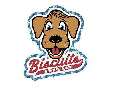 Biscuit's Barber Shop branding design icon illustration logo vector