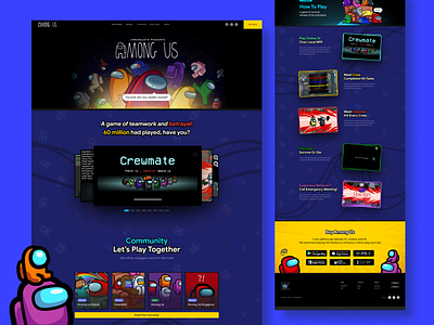 Among Us Website art direction branding concept design figma figmadesign web web design website
