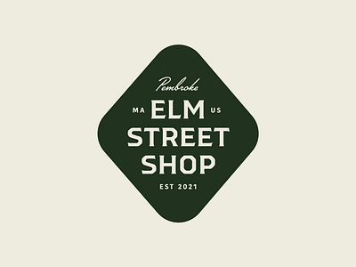 Elm Street Shop — 1 𝑜𝑓 2 badge branding clean diamond emblem graphic design logo personal branding typography vintage woodworking workshop