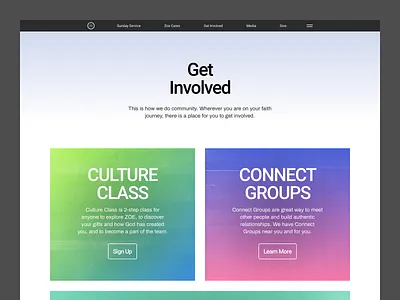 Get Involved Page colorful creative dashboard design files graphic design graphics grid landing menu minimal navigation overview platform ui user flow ux web web design website