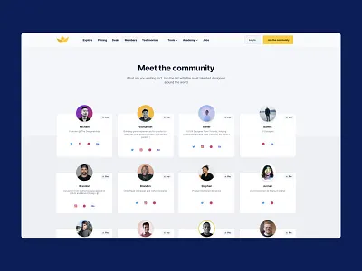 The Designership 2.0 - Members clean commnity design gallery members minimal simple ux designers