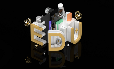 3D Design 3d colors gold letters modern ui shapes uidesign