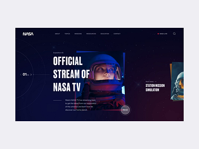 NASA - Homepage Animation animation branding design homepage interface mobile moon nasa planet redesign responsive rocket space ui ui design uiux ux web webdesign website