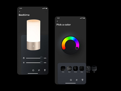 Daily UI 60 | Color Picker color color picker daily 100 challenge daily ui daily ui 060 dailyui dailyui060 dailyuichallenge dark theme neumorphism smart smart lamp ui