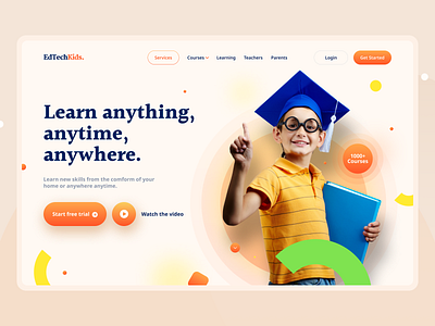 Edtech Kids Landing Page V2 children edtech education kids landing page learning online ui website