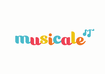 Logotipo Musicale Escola de Música branding colorful logo music school