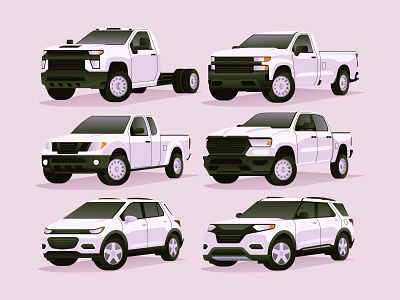 Enterprise Vehicles cars enterprise illustration illustrator the creative pain trucks vector