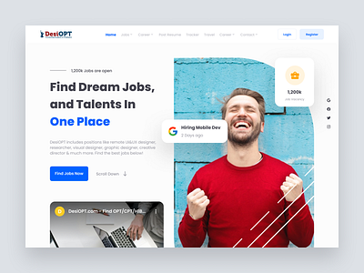 Redesign DesiOPT Website design find job modern professional ui