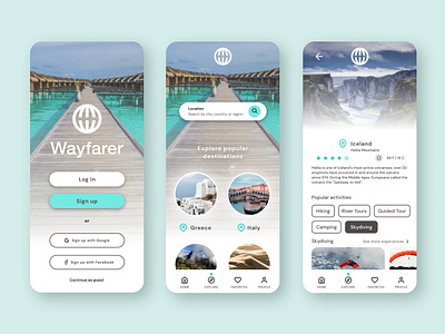 Travel App Screens app beach blue bluescale design illustration ios mobile travel tropical ui ui design ux design vacation