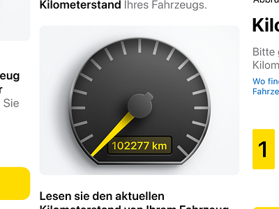Mileage android app design gauge graphic design illustration interface ios iphone mileage oeamtc white yellow