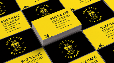 Buzz Cafe "buzzness cards" bee branding coffee community illustration local logo package design small business