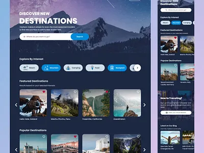 Tripfarer - Landing Page UI Design (Website & App) aesthetic app app design beautiful branding design landing page logo mobile travel travel agency travel site trip user experience web web design website website design