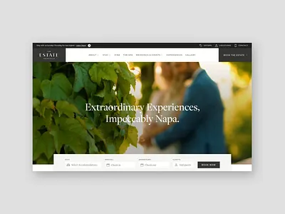 The Estate Yountville california figma hospitality napa napa valley real estate resort ui web design wine