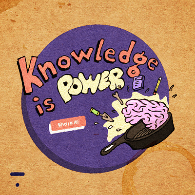 Knowledge is power. Share it. illustration thinkific