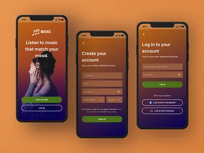 Musiká : Music Streaming App Design app appdesign ui ui design uidesign uiux ux ux design uxdesign