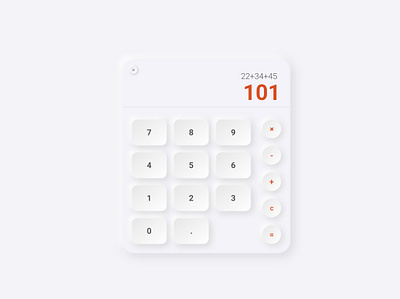 DailyUI4 - calculator - neumorphism calculator dailyui dailyui4 dailyuichallenge design iosdesign minimaldesign neumorphism trendy ui whitedesign